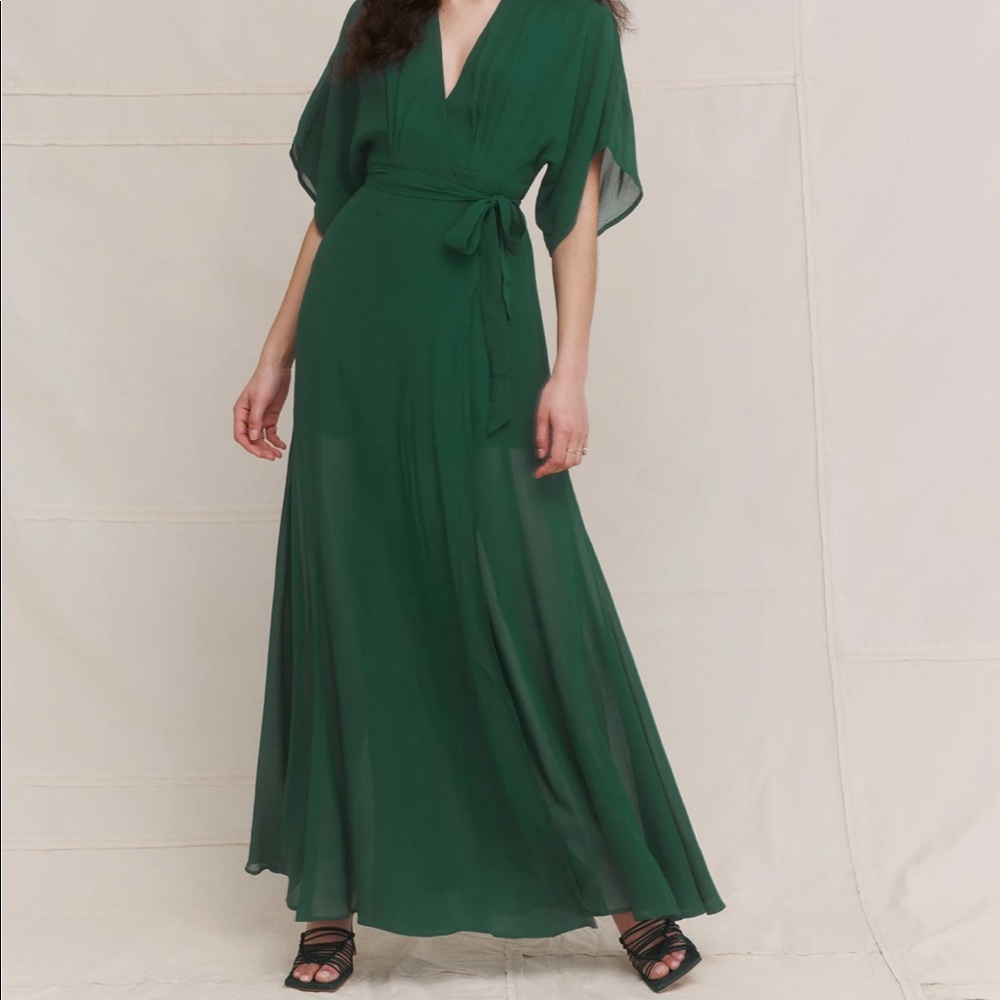 Reformation Winslow Dress in Emerald size XSP